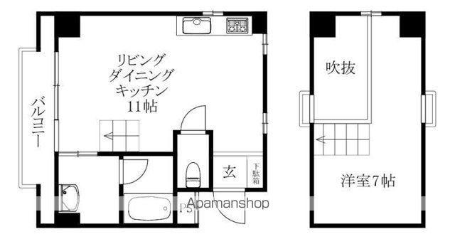 ビームス(ワンルーム/5階)の間取り写真