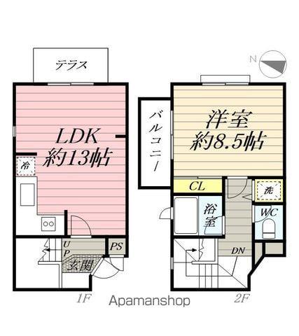 MINDHOUSEOS3(1LDK/1階)の間取り写真