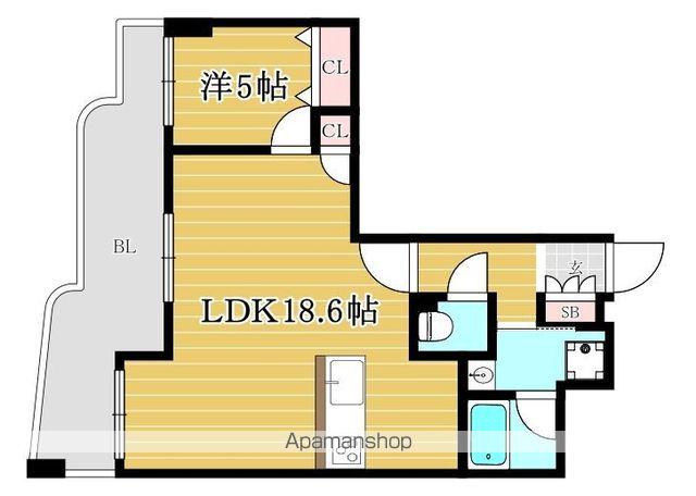 日商岩井レジオン大濠(1LDK/5階)の間取り写真