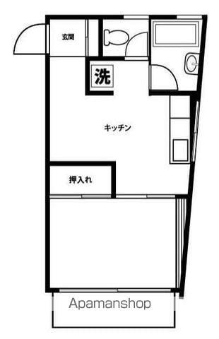リバティK(1DK/3階)の間取り写真