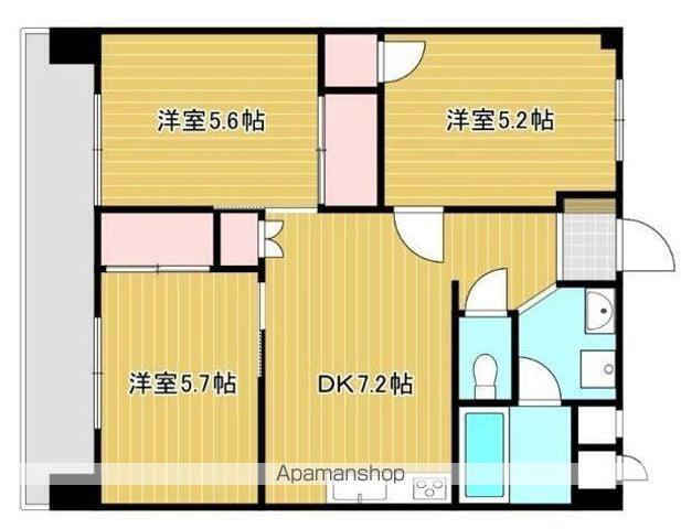 CREA COURT 石垣(3DK/3階)の間取り写真