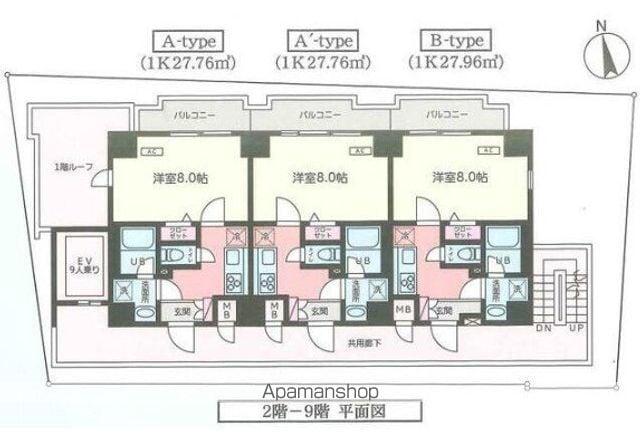 グラン ジュテ柏(1K/2階)の間取り写真