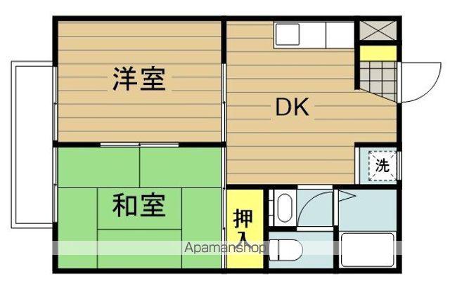 アクエリアス(2DK/2階)の間取り写真