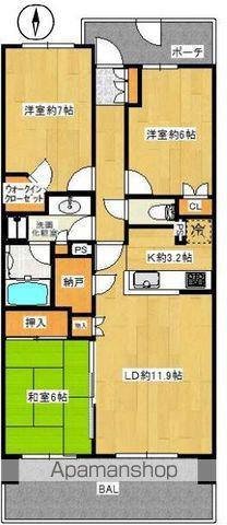 デライトシティブレスコート(3LDK/2階)の間取り写真