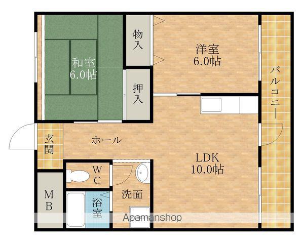 ライフパートⅢ(2LDK/3階)の間取り写真