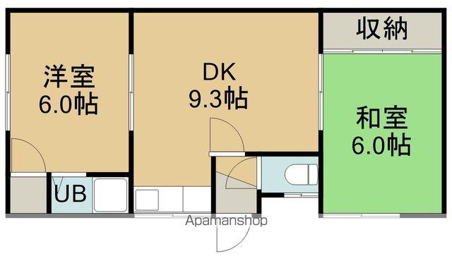 島村ハイツ(2DK/1階)の間取り写真