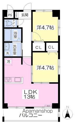 シュシュ・ミニヨン(2LDK/3階)の間取り写真