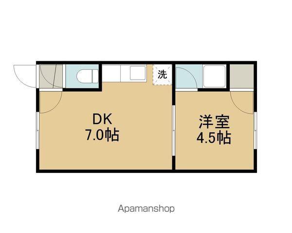 ジュエルⅢ(1DK/2階)の間取り写真