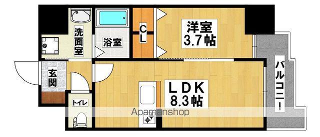 S-RESIDENCE堺BLAZE(1LDK/15階)の間取り写真