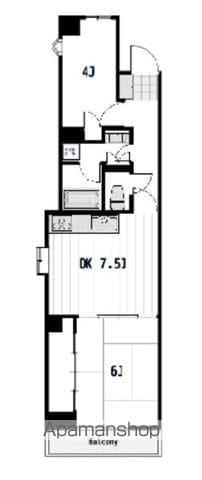 松戸竹ヶ花パークハウス(2DK/1階)の間取り写真