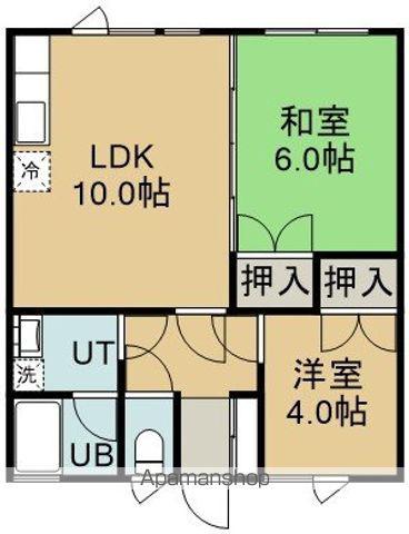 コーポさわむら(2LDK/1階)の間取り写真