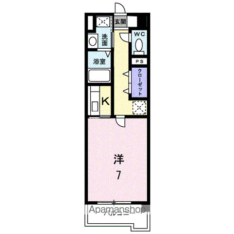 ユウメイトビル(1K/1階)の間取り写真