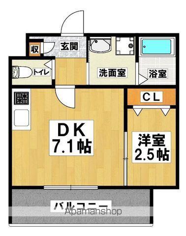 大浜北町シーエム・シス(1DK/1階)の間取り写真