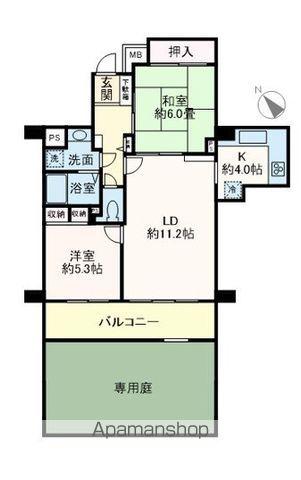 エルシティ新浦安5番館(2LDK/1階)の間取り写真