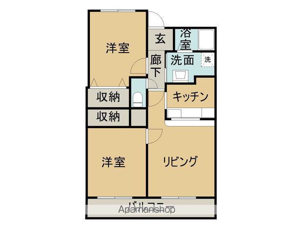 エスポワール辻Ⅱ(2LDK/1階)の間取り写真