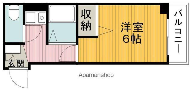 クレストウッド(1K/3階)の間取り写真