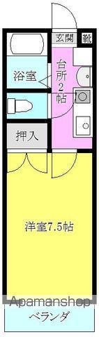 グレイスコーポカクⅢ(1K/4階)の間取り写真