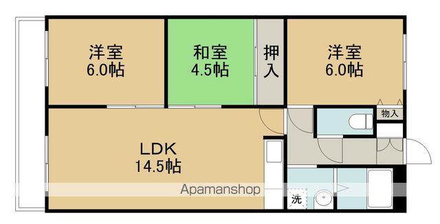 沼ノ端ハイツB(3LDK/4階)の間取り写真