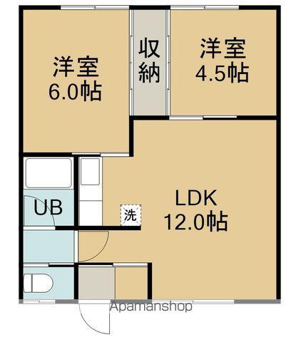 シンエイハイツ1(2LDK/2階)の間取り写真