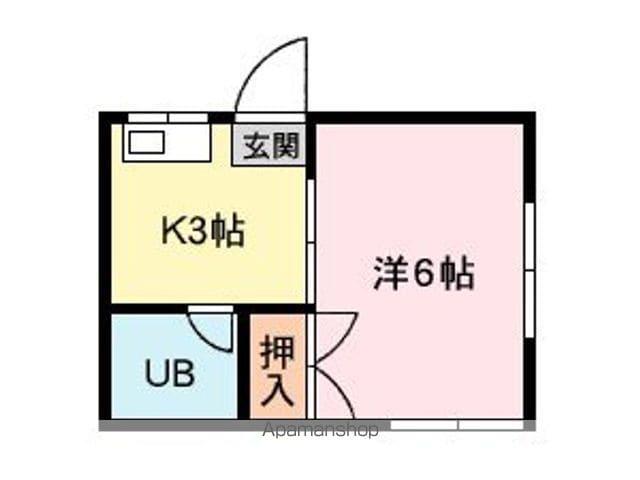 シャトル青葉(1K/1階)の間取り写真