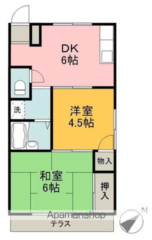 柏ハイム(2DK/1階)の間取り写真