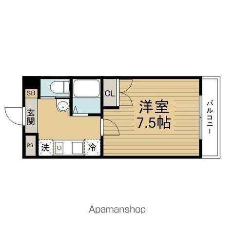 ピュアドミトリーシミズ(1K/6階)の間取り写真