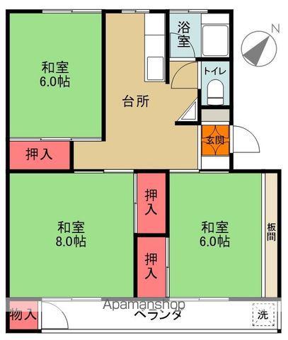 せんりきコーポ(3DK/1階)の間取り写真