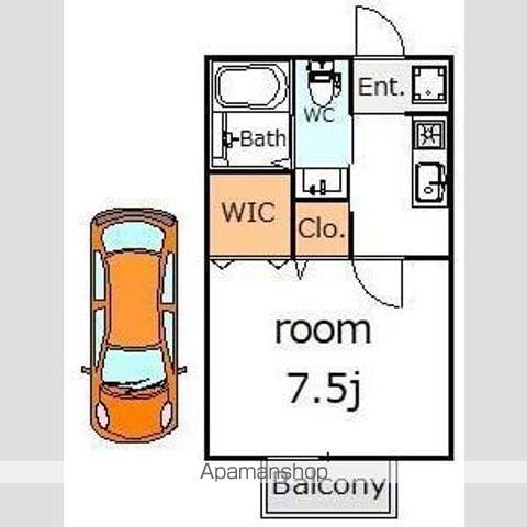 ティアラK-Ⅲ(1K/2階)の間取り写真