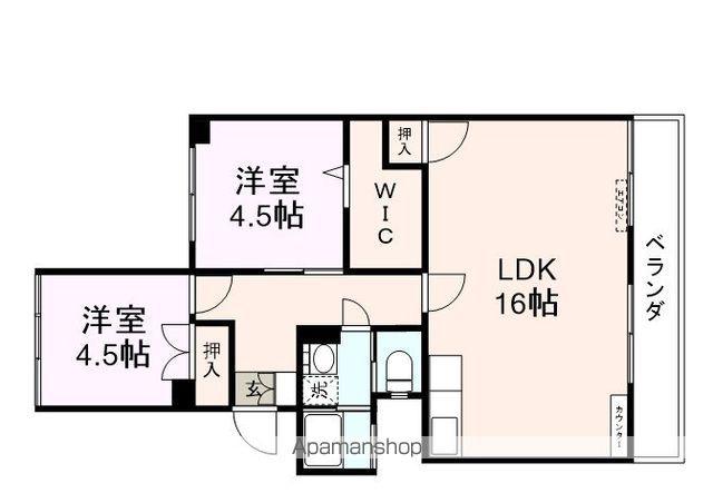 向陽ハイツ(2LDK/1階)の間取り写真