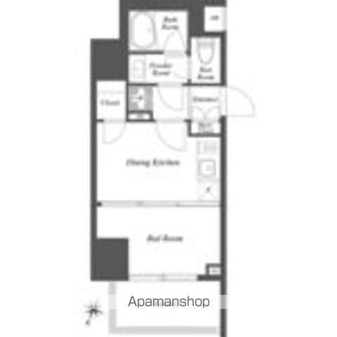 THE GATEHOUSE雑司が谷(1DK/14階)の間取り写真