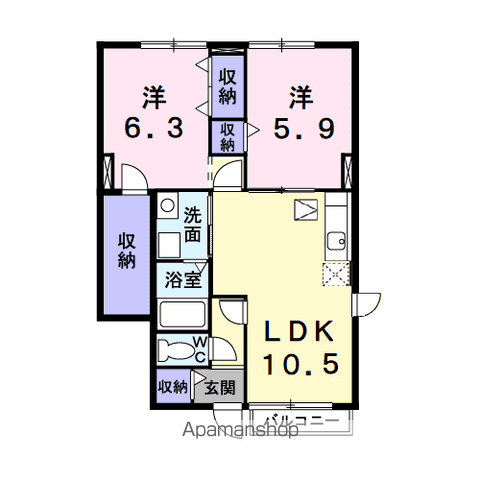 ブリズ2(2LDK/1階)の間取り写真