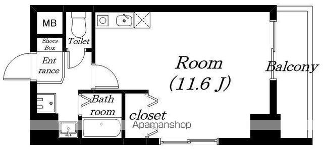 ミラージュ大津京(ワンルーム/6階)の間取り写真