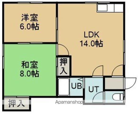 横山アパート第1(2LDK/2階)の間取り写真
