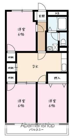 サンハイツトリードⅡ(3DK/3階)の間取り写真