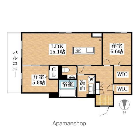 セリシール ビジュ(2LDK/3階)の間取り写真