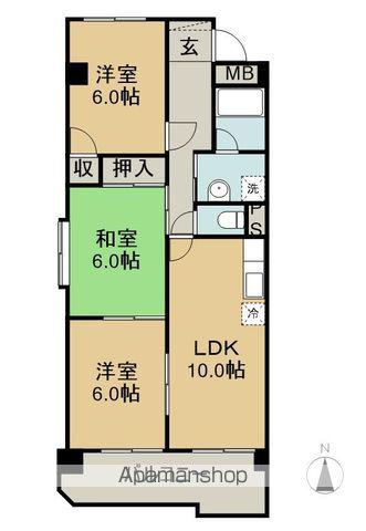 ハイドリーム宮本(3LDK/3階)の間取り写真