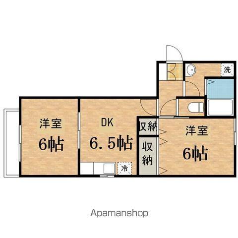 ノースカルミアA(2DK/1階)の間取り写真