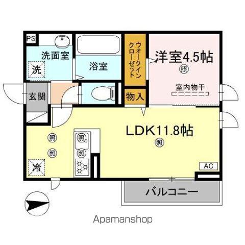 プランドール桜木(1LDK/2階)の間取り写真