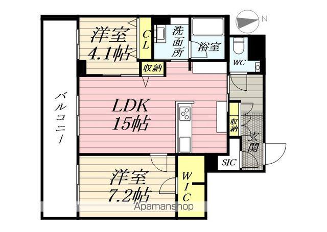 ゼフィールメゾンプレミア緑園(2LDK/3階)の間取り写真