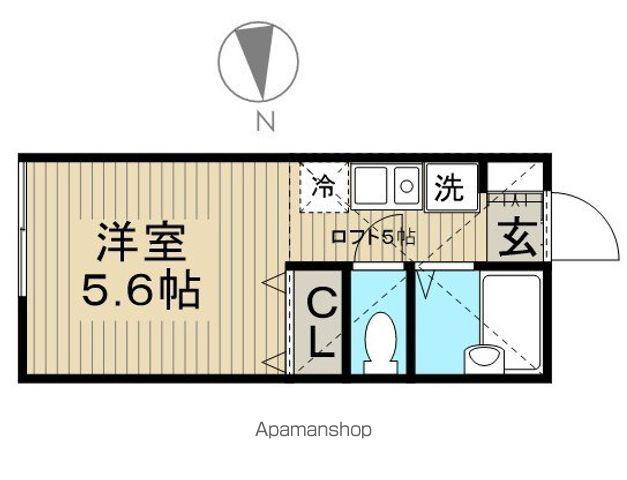 ケンクレスト(ワンルーム/2階)の間取り写真