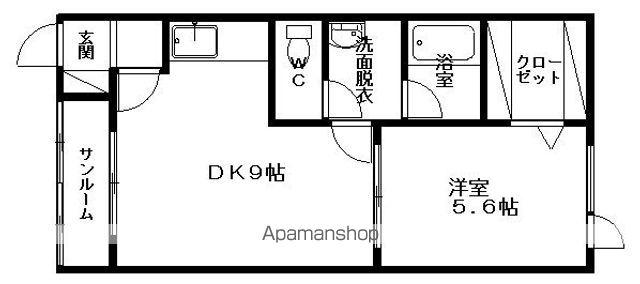 コーポグリーン(1LDK/2階)の間取り写真