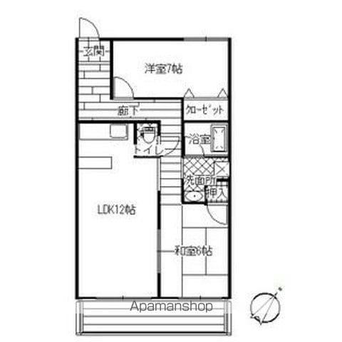 ヴァン・テ・アン西山(2LDK/2階)の間取り写真