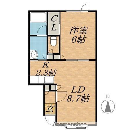 CORPOSUN A(1LDK/1階)の間取り写真