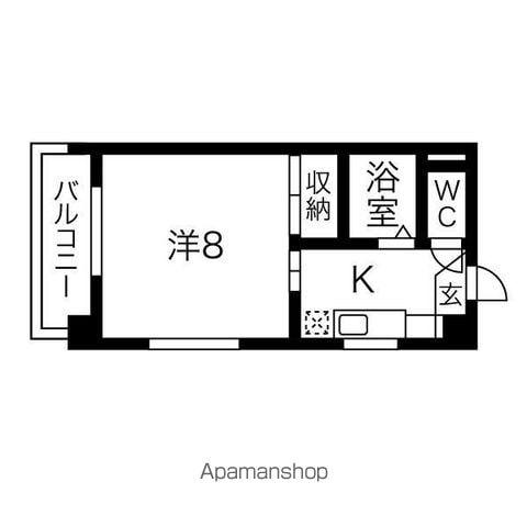 アゼリアコート名東(1K/3階)の間取り写真