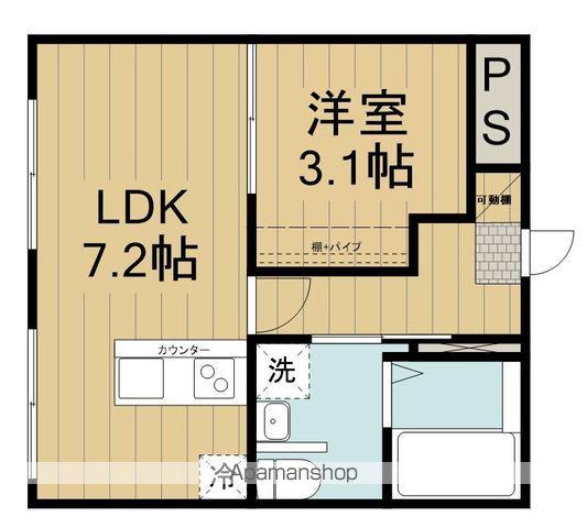 アイランドフラット1(1LDK/1階)の間取り写真