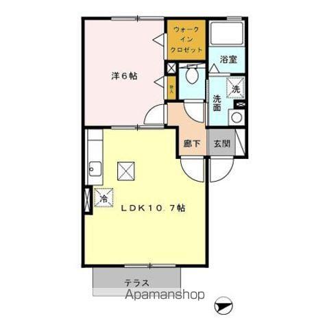 パルファンローズ(1LDK/1階)の間取り写真