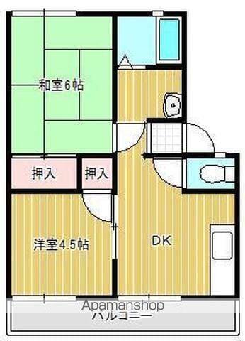 幸町・聖ハイツ(2DK/2階)の間取り写真