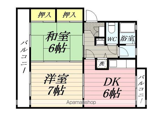 斉木ハイツ-Ⅱ(2DK/2階)の間取り写真