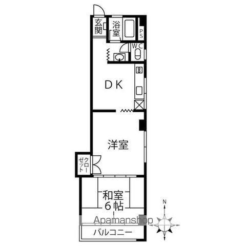 小松ハウス(1LDK/3階)の間取り写真