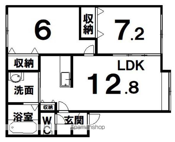 リバーサイド鳥取(2LDK/1階)の間取り写真